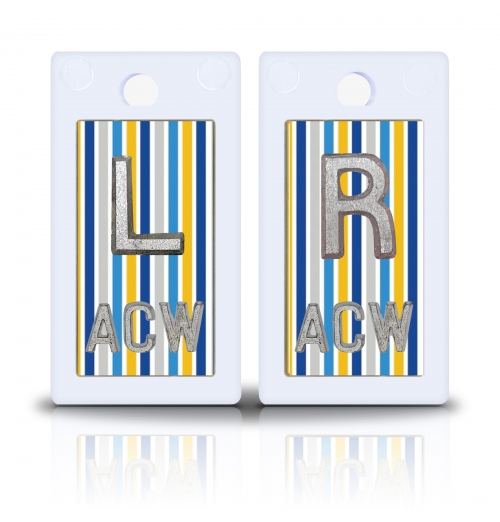 1 5/8" Height Non Adhesive Plastic X Ray Marker, Hanukkah Stripes Design